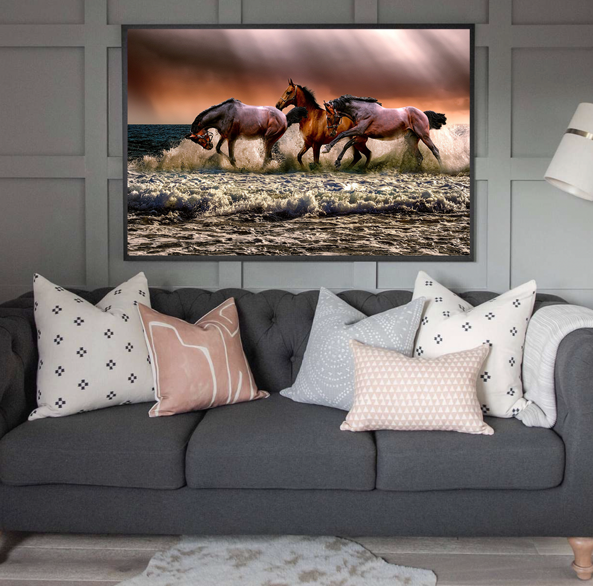 Paarden op het strand Diamond Painting Planet