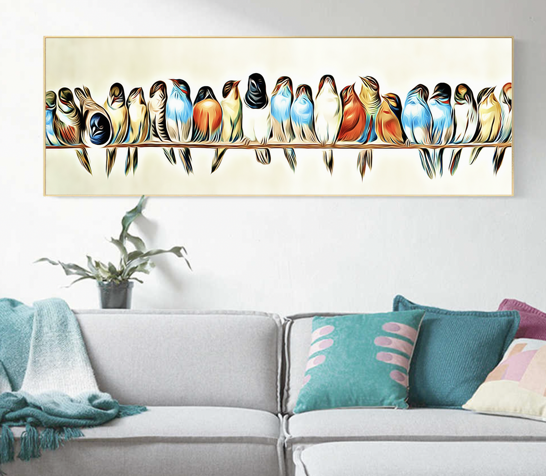 Vogels op een rij Diamond Painting Planet