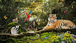 Dieren in regenwoud Diamond Painting Planet