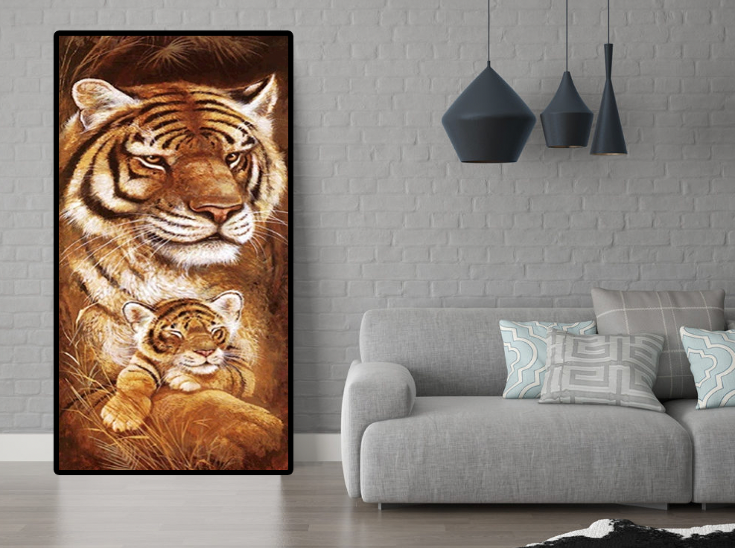 Tijger met cub Diamond Painting Planet