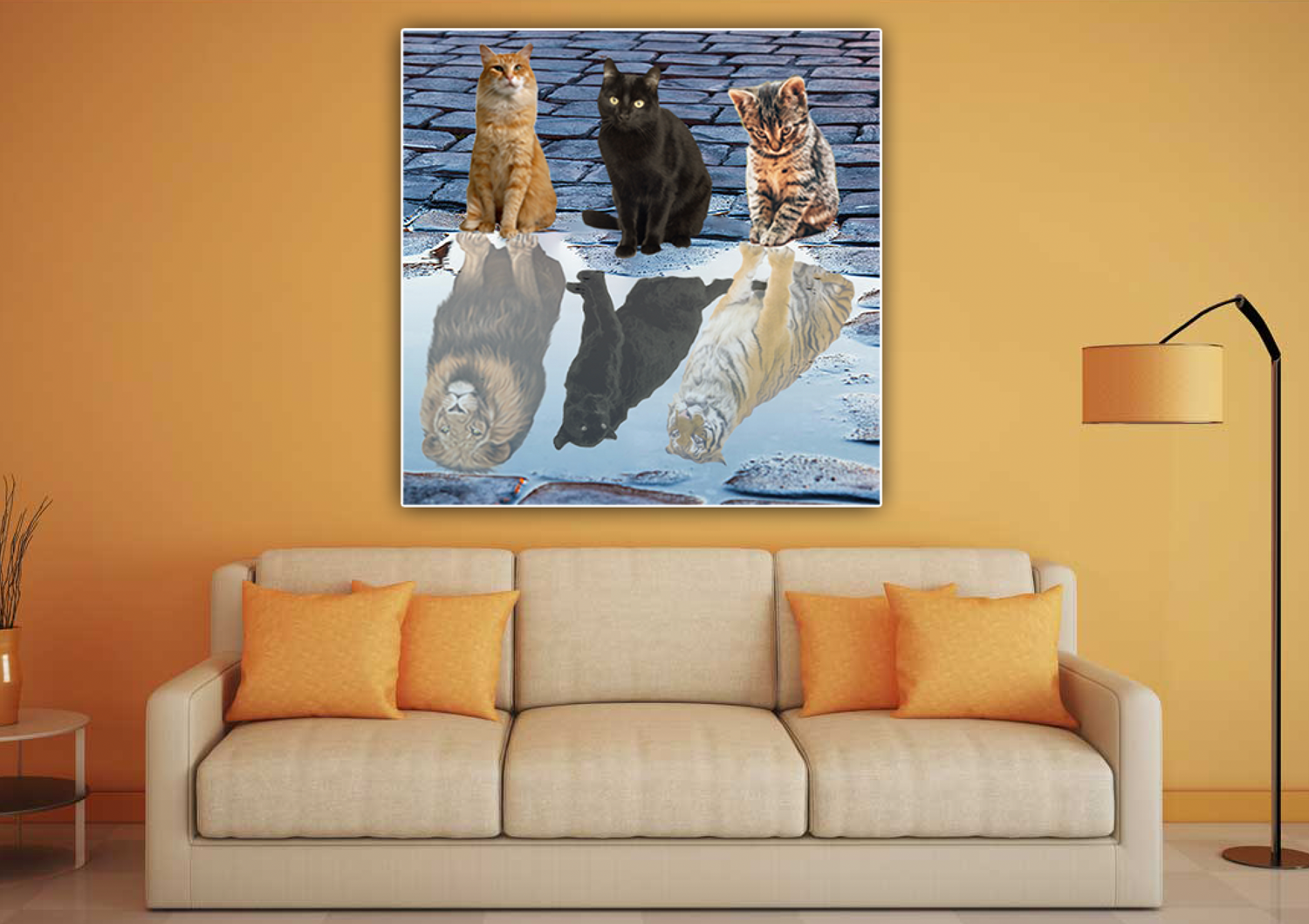 Katten spiegelbeeld Diamond Painting Planet