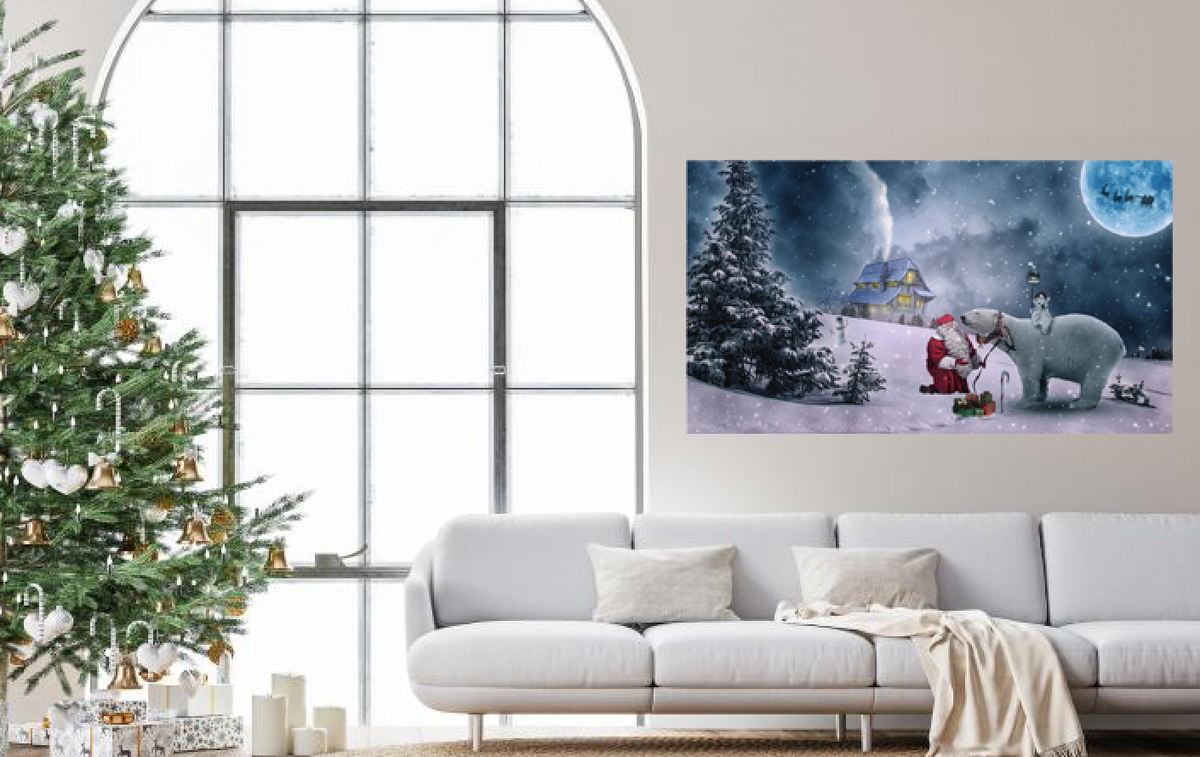 Kerstman en ijsbeer Diamond Painting Planet