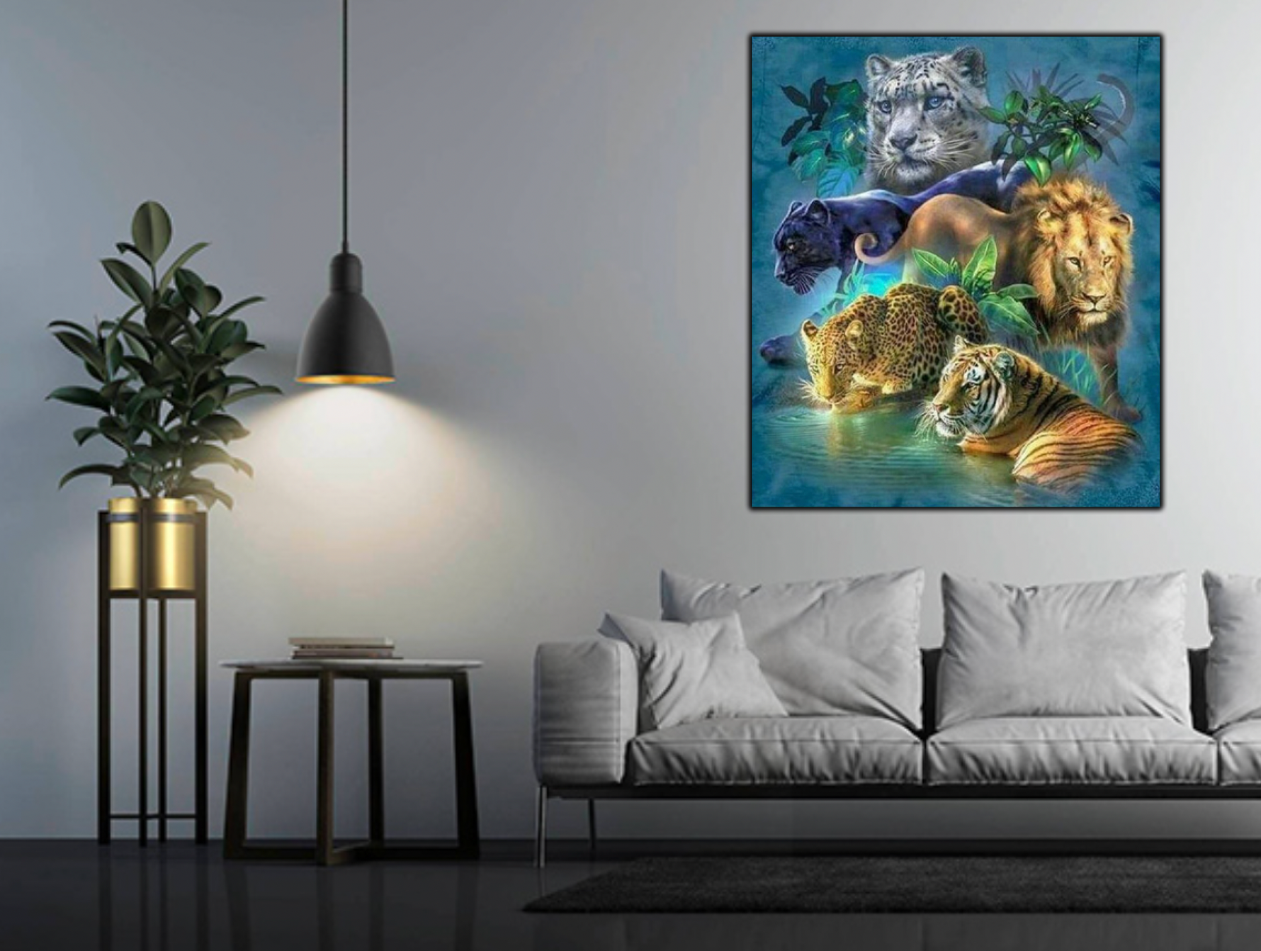 Wilde katten Diamond Painting Planet