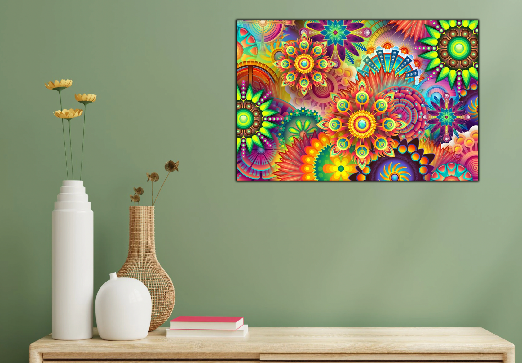 Abstracte bloemen Diamond Painting Planet