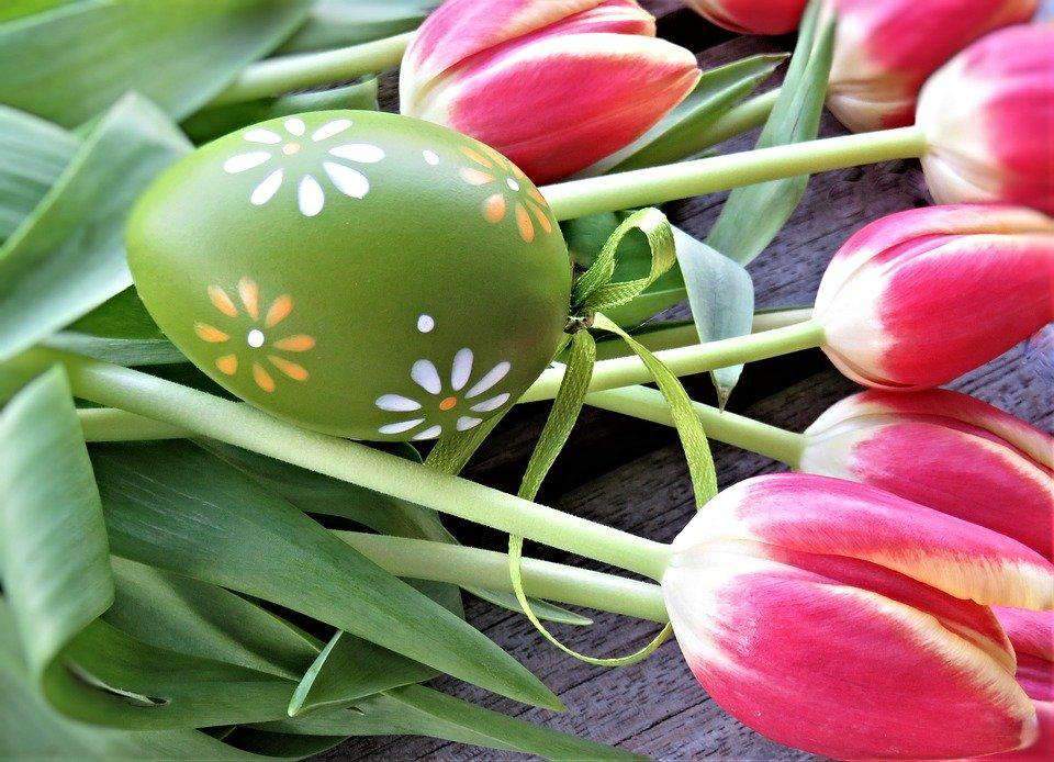 Paasei met tulpen Diamond Painting Planet