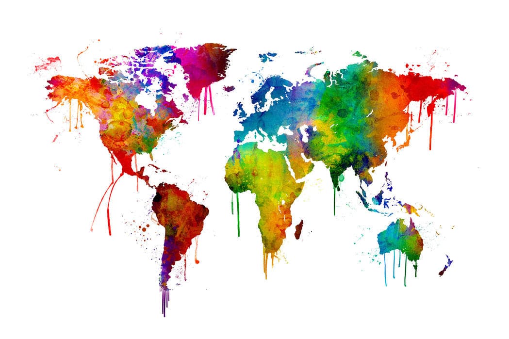 Kleurrijke Wereldkaart Diamond Painting Planet