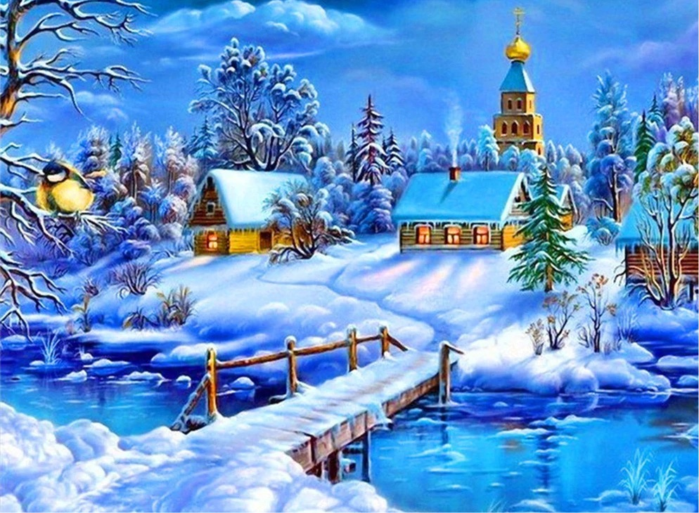 Winter landschap Diamond Painting Planet